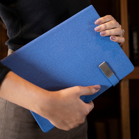 BIBELOT Hard Bound Notebook PU Leather Cover Dairies ( 27x20 cm ) COBALT BLUE