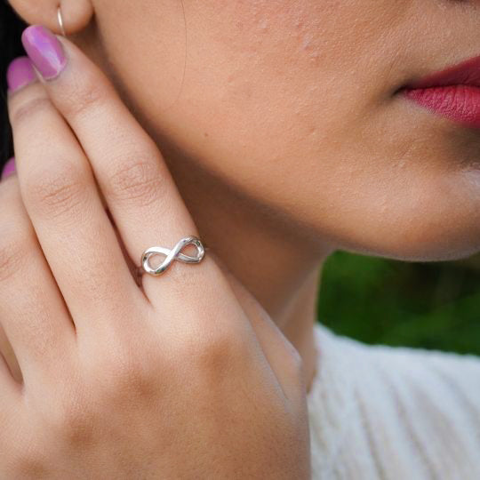 925 Sterling Silver Minimalist Infinity Knot Rings for Women