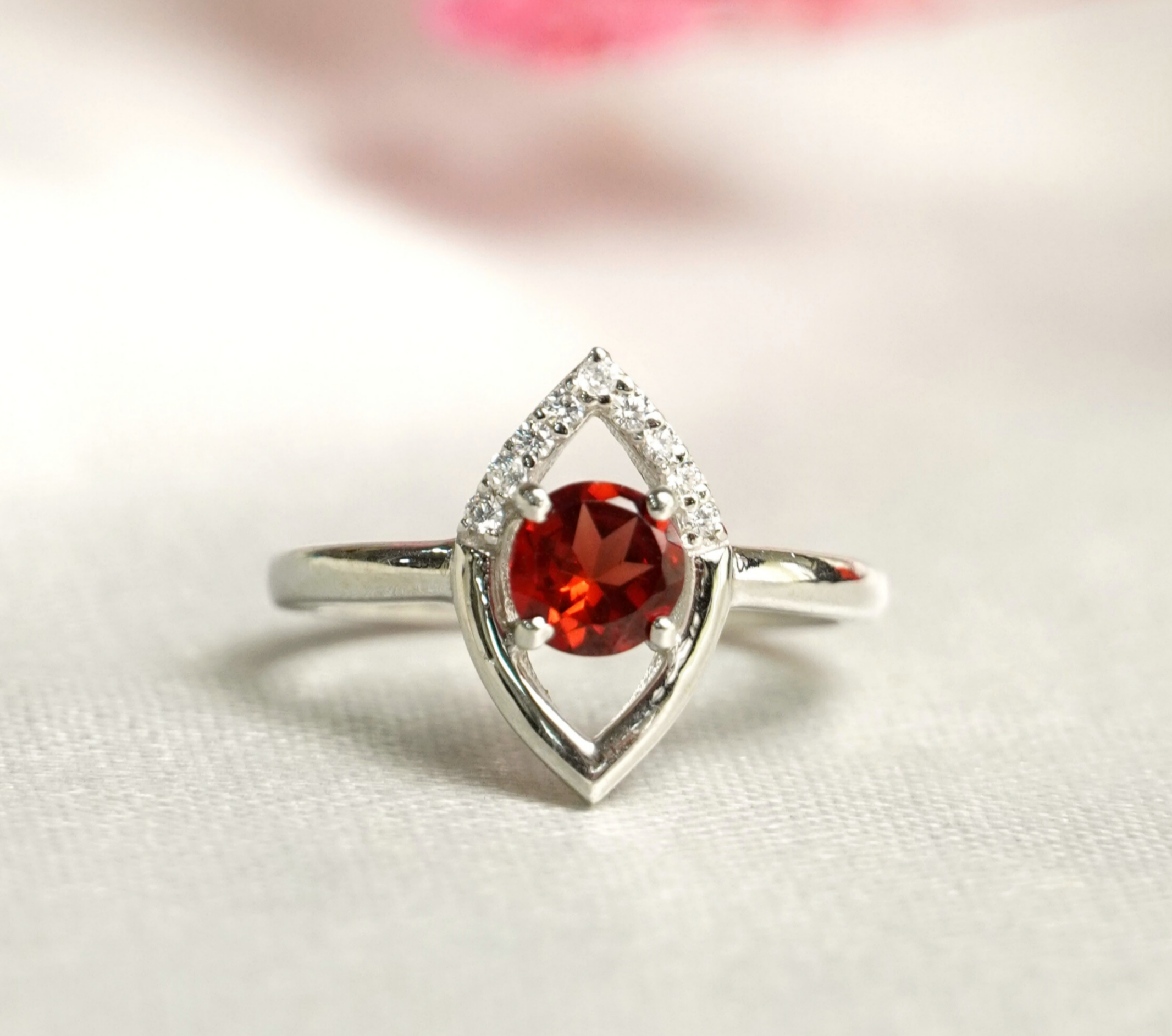 Natural Ruby & CZ Accent Ring | Burton's – Burton's Gems and Opals