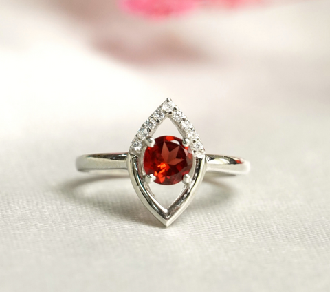 925 Sterling Silver Classic rings ruby stone for Women and girl engagement ring