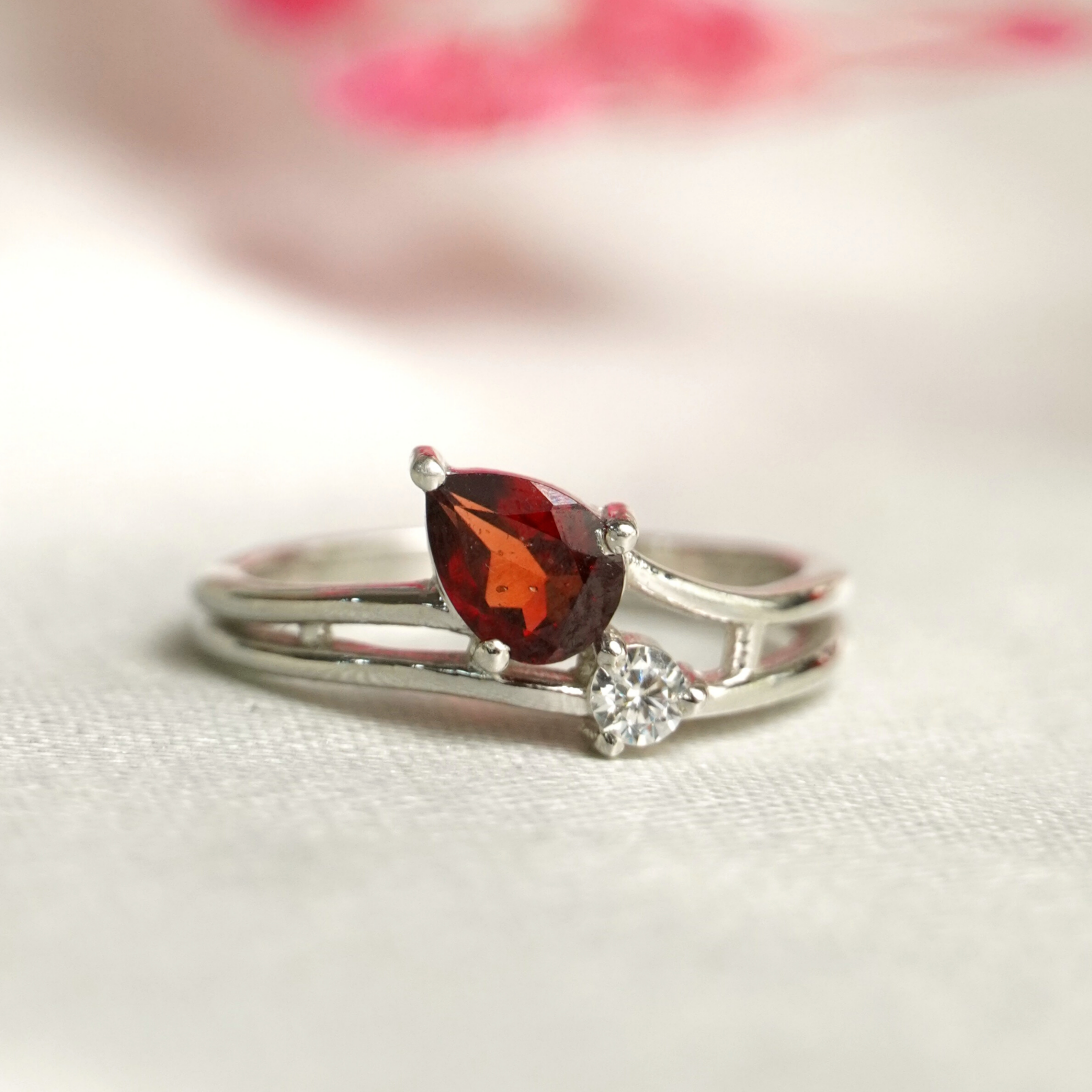 Unconventional Ruby Engagement Ring For Women In 14K White Gold |  Fascinating Diamonds