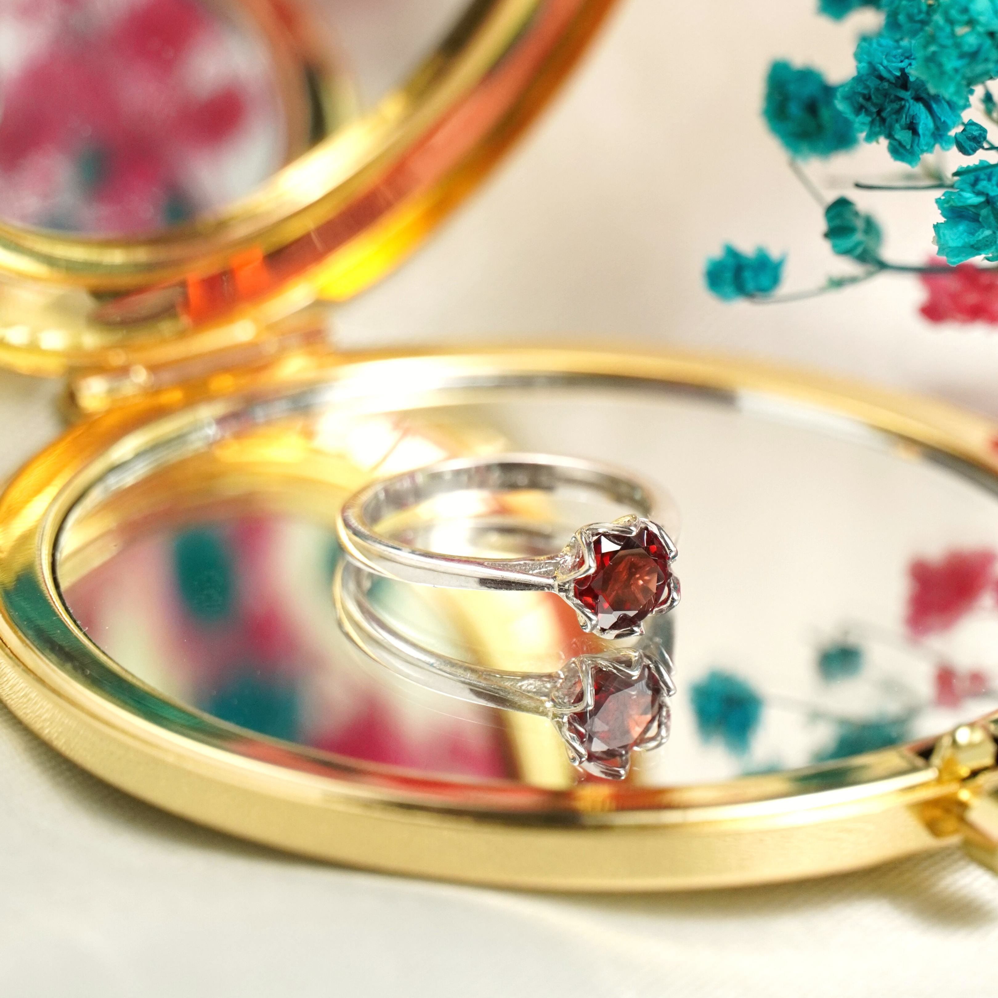 925 Sterling Silver Elegant Ruby Rings for Women