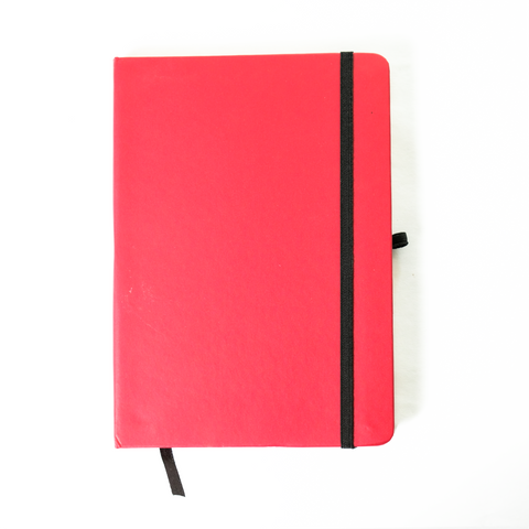 BIBELOT Hard Bound Notebook PU Leather Cover Diaries, Scarlet