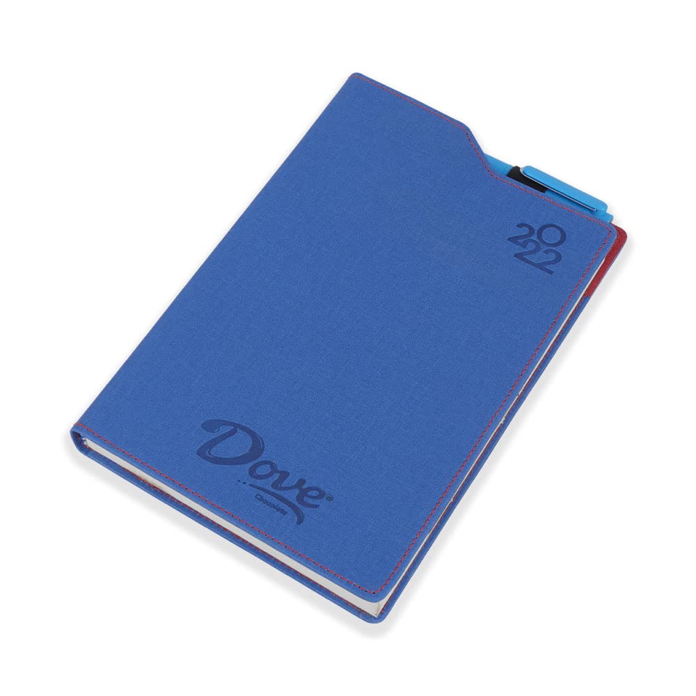 BIBELOT Hard Bound Notebook PU Leather Cover Material ( 22x15 cm ) Lapis Blue with Cerulean pen